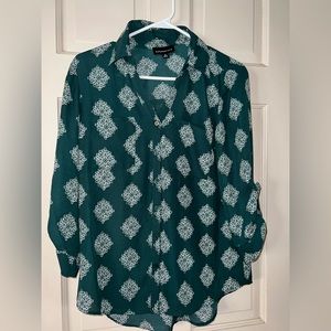 Fortune & Ivy green blouse medium